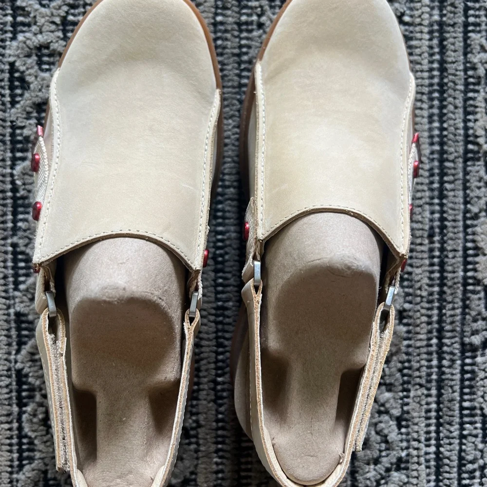 Sorel Cream and Red Platform Mules - Picture 4 of 8